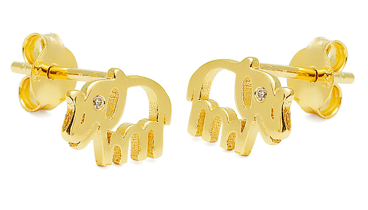 GOLD GOOD LUCK ELEPHANT - CZ EYES