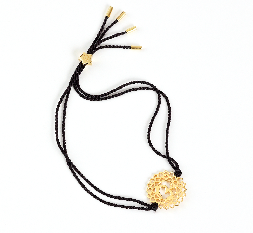 Gold Plated Crown Chakra - Black Cord