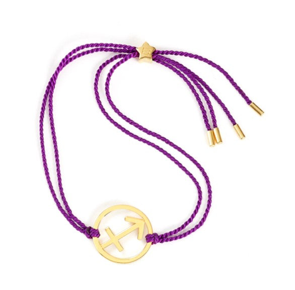 Amethyst gold sagittarius zodiac star sign bracelet