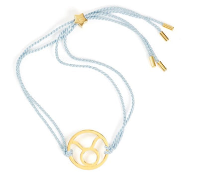 light blue cord taurus bracelet - zodiac bracelets