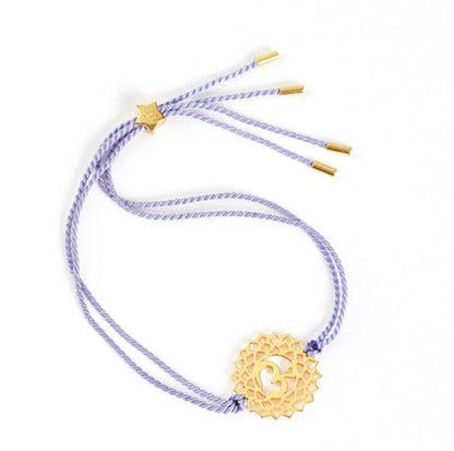 Sahasrara Crown Chakra in Gold with Violet Cord