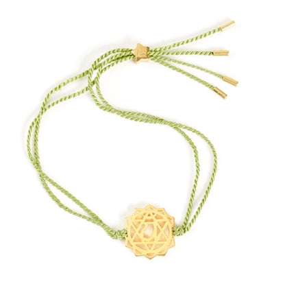 Anahata Heart Chakra Bracelet With Green Cord