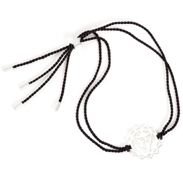 The Solar Plexus Chakra in silver with black cord