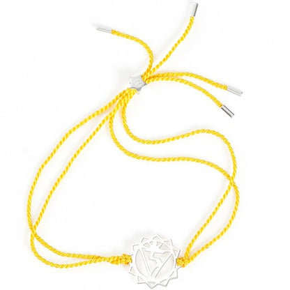 Solar Plexus Chakra with yellow cord in silver